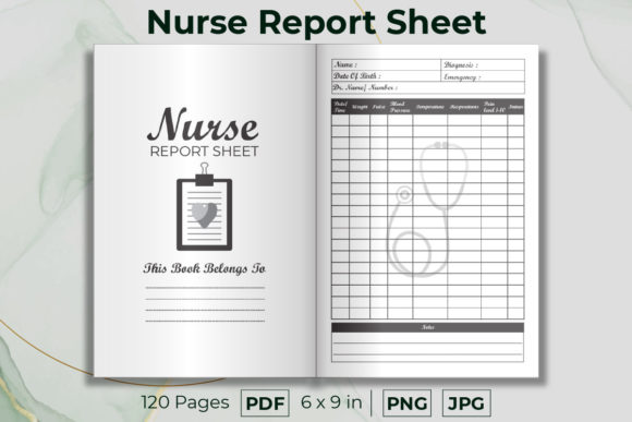 The Ultimate Printable Nurse Report Sheet KDP Interior for Organized Healthcare